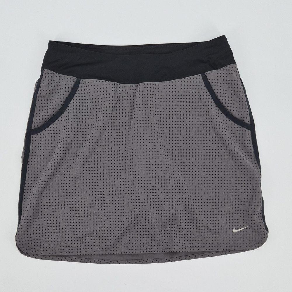 Nike Golf Athletic Skirt Gray Black Polka‎ Dot Performance Skort Size Small